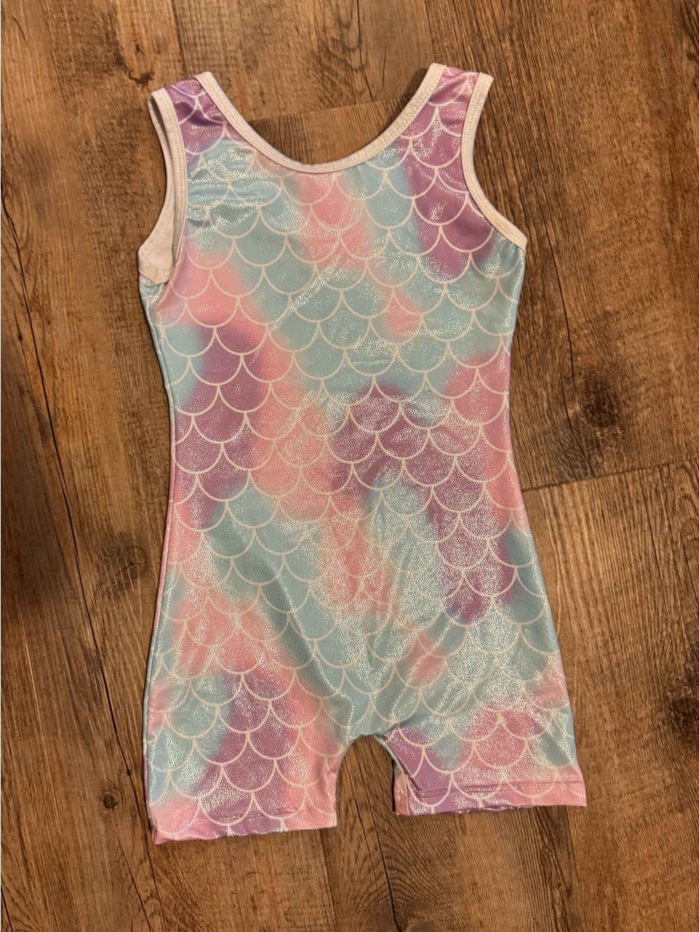 Kids Mermaid Scale One-Piece Leotard - Pink Blue Purple